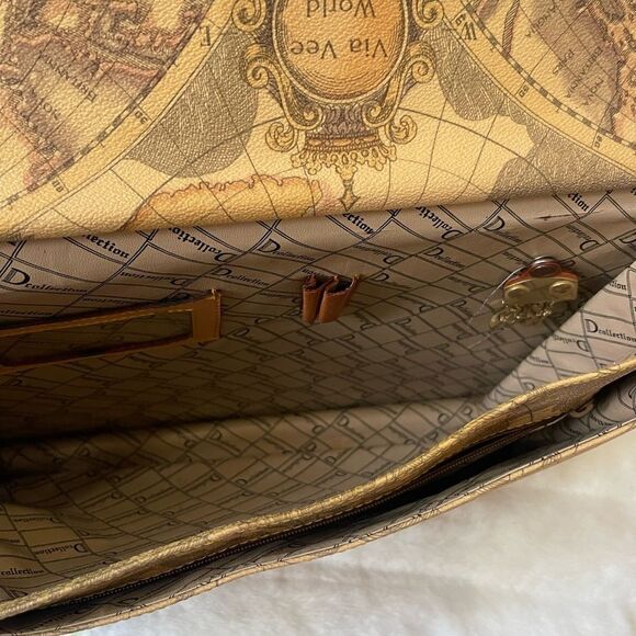 D Collection world classic  Vinyl and  leather office large shoulder bag - Picture 6 of 12